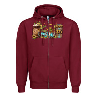 Burgundy sunflower gemstone coffee Zipper Hoodie - JahusDesignShop