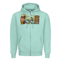 Seafoam sunflower gemstone coffee Zipper Hoodie - JahusDesignShop