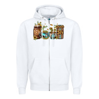 White sunflower gemstone coffee Zipper Hoodie - JahusDesignShop