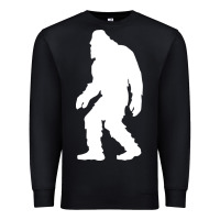 Black bigfoot walking silhouette Premium Sweatshirt - artisFamous