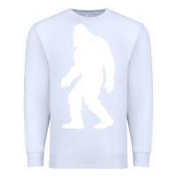 White bigfoot walking silhouette Premium Sweatshirt - artisFamous