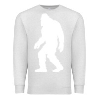 Oatmeal Heather bigfoot walking silhouette Premium Sweatshirt - artisFamous