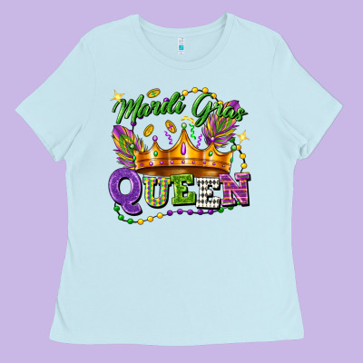 Mardi Gras Queen Ladies Tee Designed By Fadigitalartstudio