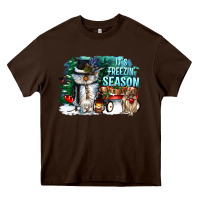 Chocolate Brown its freezin season Heavy Core Tee - CowGirlArtShop