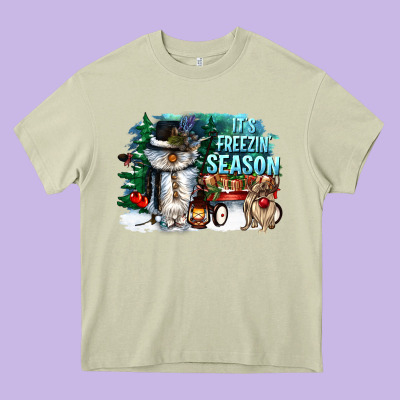 Its Freezin Season Heavy Core Tee Designed By Cowgirlartshop