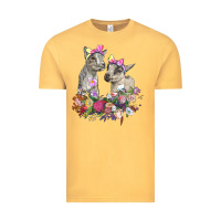 Vintage Mustard floral baby goats Vintage Tee - RanaPortraitStore