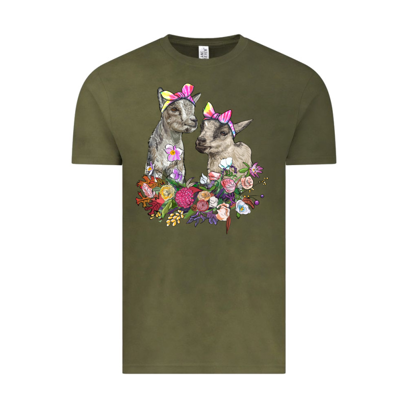 Floral Baby Goats Vintage Tee by RanaPortraitStore | Teevron