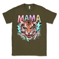 Army Green Mama tiger lightning bolt Classic Tee - HowdyJamesFarm
