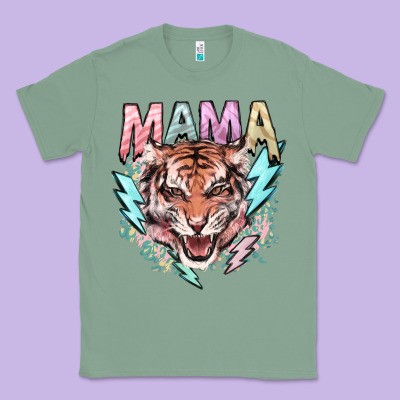 Mama Tiger Lightning Bolt Classic Tee Designed By Howdyjamesfarm