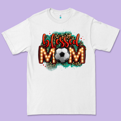 Blessed Soccer Mom Lightbulb Letters Premium Tee Designed By Oliviacreatesart