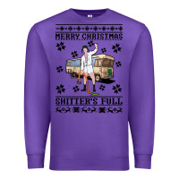 Purple merry christmas shitters full Premium Sweatshirt - artisFamous