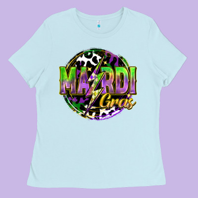 Mardi Gras Lightning Ladies Tee Designed By Fadigitalartstudio
