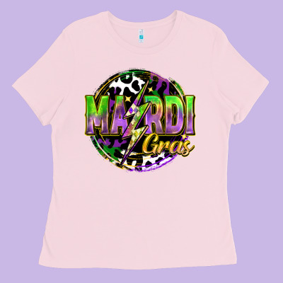 Mardi Gras Lightning Ladies Tee Designed By Fadigitalartstudio