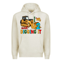 Oatmeal Heather i'm 2 and digging it Premium Hoodie - Artiststas
