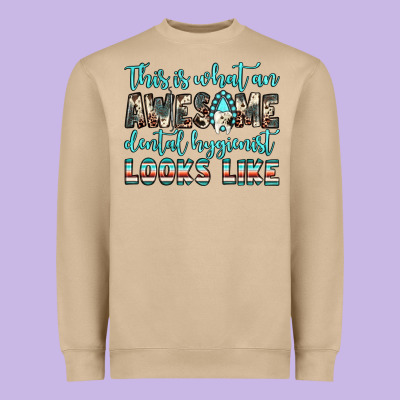 This Is What An Awesome Dental Hygienist Looks Like Heavyweight Sweatshirt Designed By Jahusdesignshop