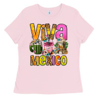 Bubblegum Pink viva mexico mexican coffee cups Ladies Tee - FaDigitalArtStudio