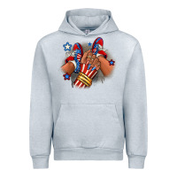 Heather Grey America afro girl sneakers Urban Hoodie - RanaPortraitStore
