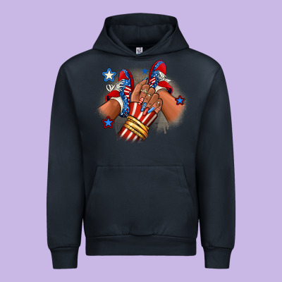 America Afro Girl Sneakers Urban Hoodie Designed By Ranaportraitstore