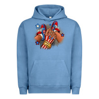 Pigment Pebble Blue America afro girl sneakers Urban Hoodie - RanaPortraitStore
