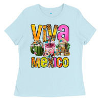 Baby Blue viva mexico mexican coffee cups Ladies Tee - FaDigitalArtStudio