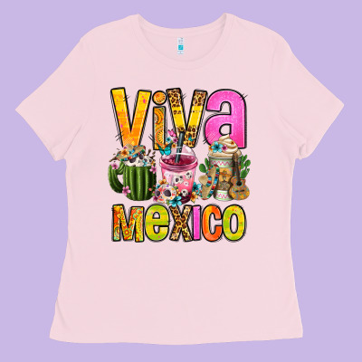 Viva Mexico Mexican Coffee Cups Ladies Tee Designed By Fadigitalartstudio