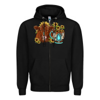 Black sunflower coffee cup red angus gemstone Zipper Hoodie - JahusDesignShop