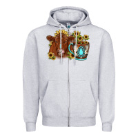 Heather Grey sunflower coffee cup red angus gemstone Zipper Hoodie - JahusDesignShop