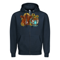 Navy sunflower coffee cup red angus gemstone Zipper Hoodie - JahusDesignShop