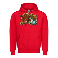 Red sunflower coffee cup red angus gemstone Zipper Hoodie - JahusDesignShop
