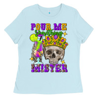 Baby Blue Skull pour me something mister Ladies Tee - FaDigitalArtStudio