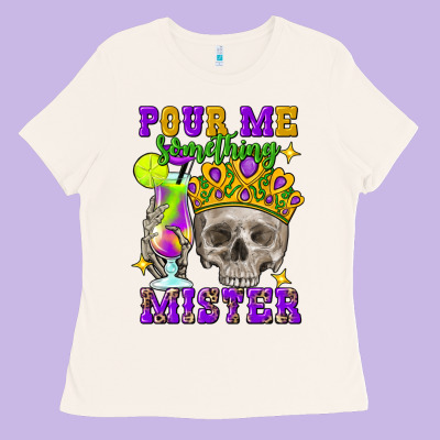 Skull Pour Me Something Mister Ladies Tee Designed By Fadigitalartstudio