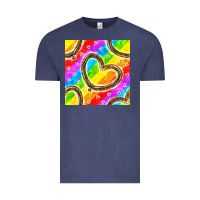 Vintage Denim Pride lgbtq leopard heart balloons pattern Vintage Tee - BundleAndBundleShop
