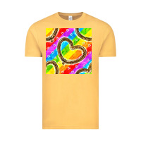 Vintage Mustard Pride lgbtq leopard heart balloons pattern Vintage Tee - BundleAndBundleShop