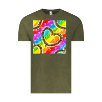 Vintage Olive Pride lgbtq leopard heart balloons pattern Vintage Tee - BundleAndBundleShop