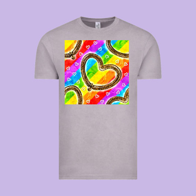 Pride Lgbtq Leopard Heart Balloons Pattern Vintage Tee Designed By Bundleandbundleshop