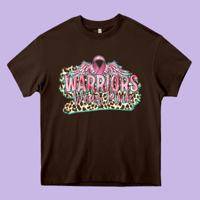 Warriors Wear Pink Breast Cancer Heavy Core Tee Designed By Cowgirlartshop
