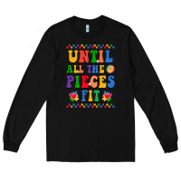 Black Until all the pieces fit Long Sleeve Tee - CowhideDigitalArt