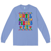 Colony Blue Until all the pieces fit Long Sleeve Tee - CowhideDigitalArt