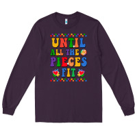 Plum Until all the pieces fit Long Sleeve Tee - CowhideDigitalArt