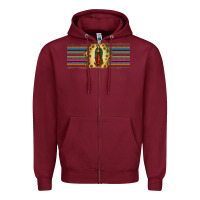 Burgundy lady of Guadalupe  sunflower Zipper Hoodie - JahusDesignShop