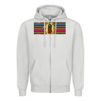 Dove Grey lady of Guadalupe  sunflower Zipper Hoodie - JahusDesignShop