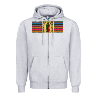 Heather Grey lady of Guadalupe  sunflower Zipper Hoodie - JahusDesignShop