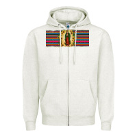 Oatmeal Heather lady of Guadalupe  sunflower Zipper Hoodie - JahusDesignShop