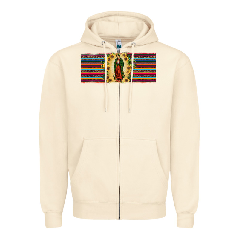 Lady Of Guadalupe  Sunflower Zipper Hoodie by JahusDesignShop | Teevron