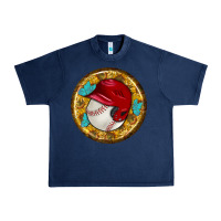 Baseball With Sunflower Round Earrings Urban Heavy Tee | Teevron