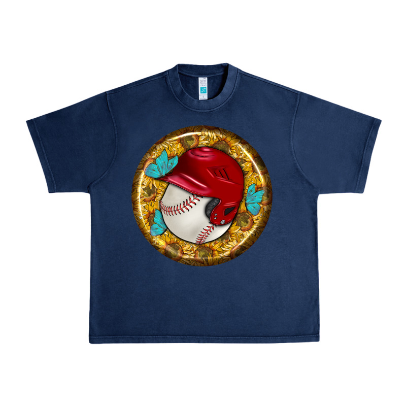 Baseball With Sunflower Round Earrings Urban Heavy Tee by BundleAndBundleShop | Teevron