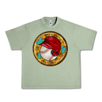 Oil Green baseball with sunflower round earrings Urban Heavy Tee - BundleAndBundleShop