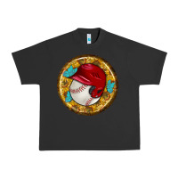 Pigment Black baseball with sunflower round earrings Urban Heavy Tee - BundleAndBundleShop