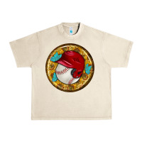 Sandshell baseball with sunflower round earrings Urban Heavy Tee - BundleAndBundleShop