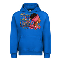 Cobalt Blessed is she who has believed afro woman Urban Hoodie - RanaPortraitStore